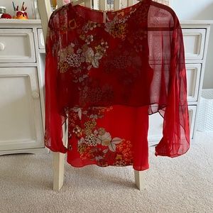 Silk Red Elie Tahari Blouse Size 0